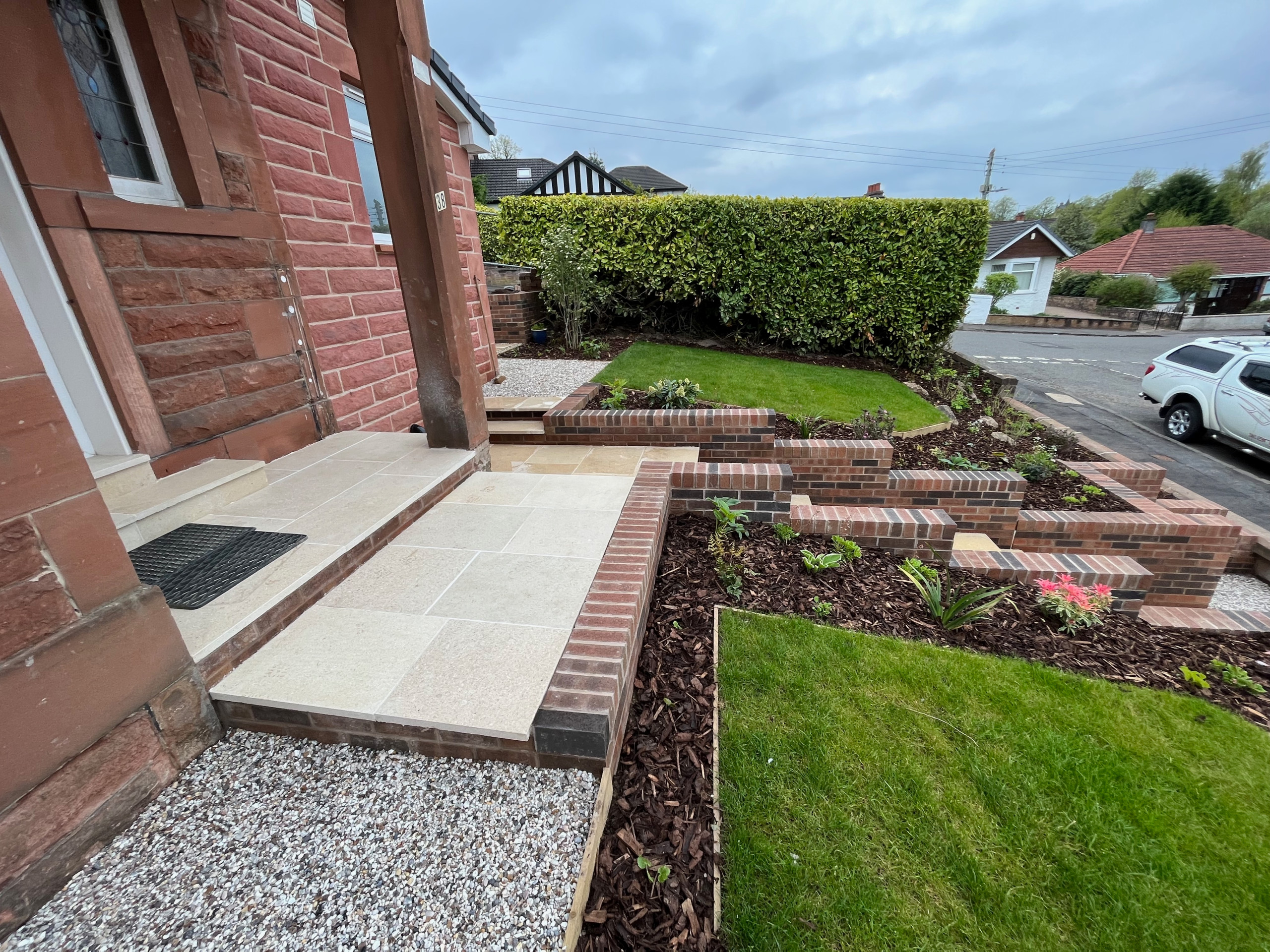 Brickwork on a sloped garden