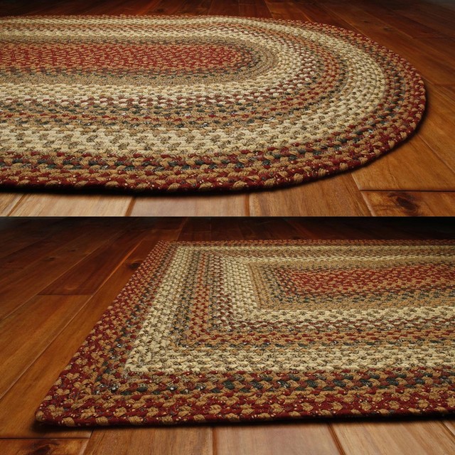 Pumpkin Pie Cotton Braided Area Throw Rugs Oval And Rectangle 20x30 8x10
