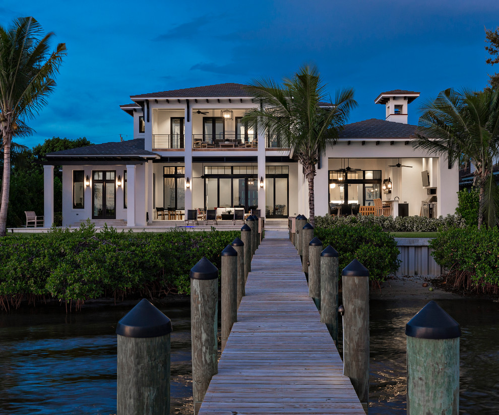 Coastal Contemporary Transitional Exterior Miami By Joy R   Home Design 