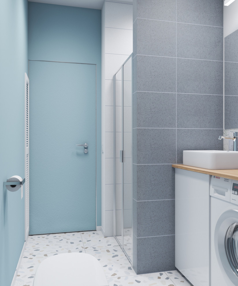 Студия для аренды с пятнистой плиткой