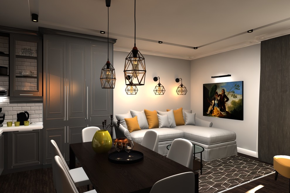 Кухня гостиная в стиле современная классика