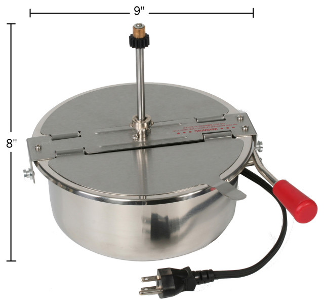 thumbnail image 2 of Stainless Steel Replacement Lid With Handle For Commercial Popcorn Machines - Easy Clean, Universal Fit Pot Cover 2 of 2