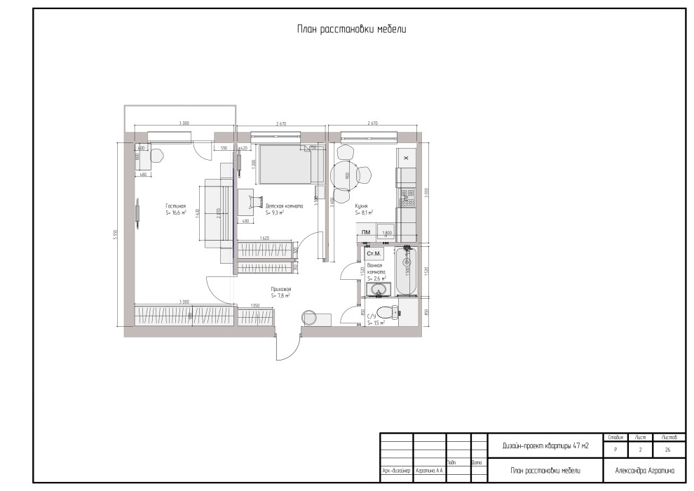 Дизайн-проект MINI 47кв.м