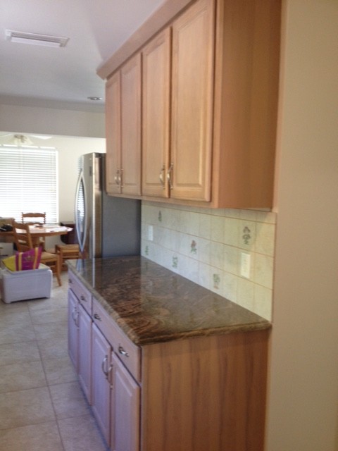 Sara's Contemporary Kitchen Recolor Dove White with gun metal glaze