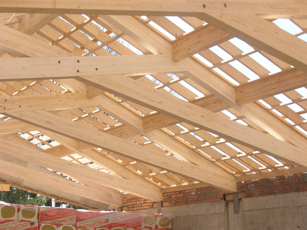 Кровля над бассейном (фермы ножницы)