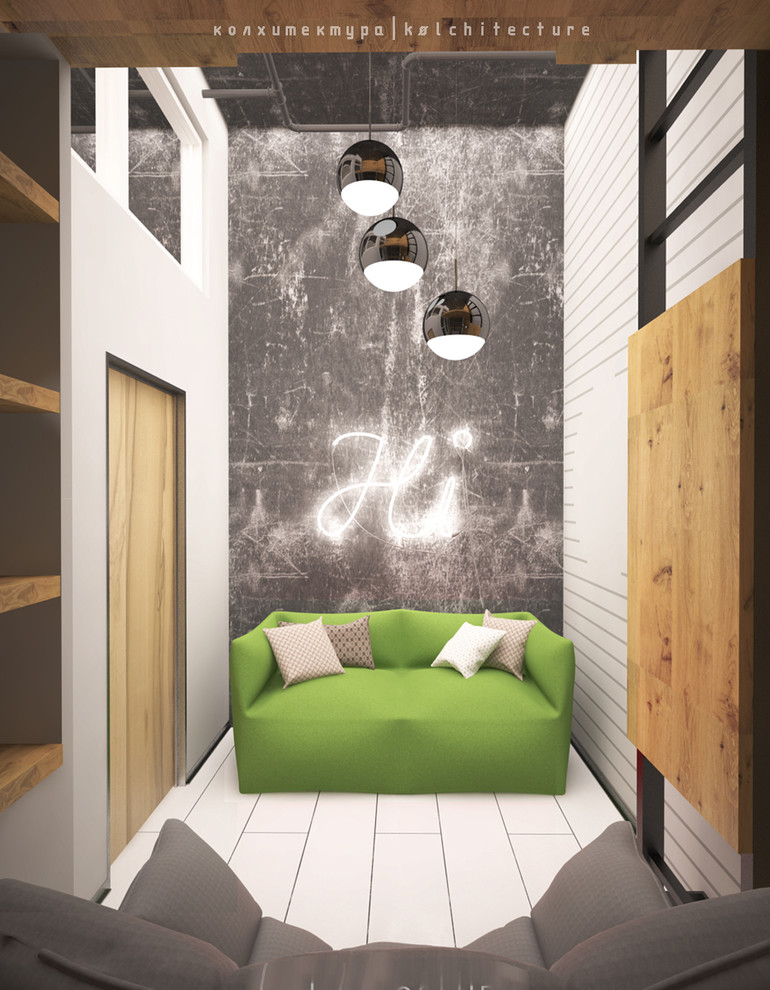 Релакс-комната. Лофт+минимализм. Дизайн трехкомнатной квартиры