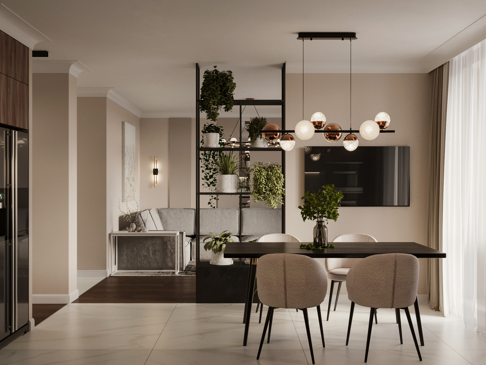 Дизайн проект 3-х комнатной квартиры "Зеленая роща"