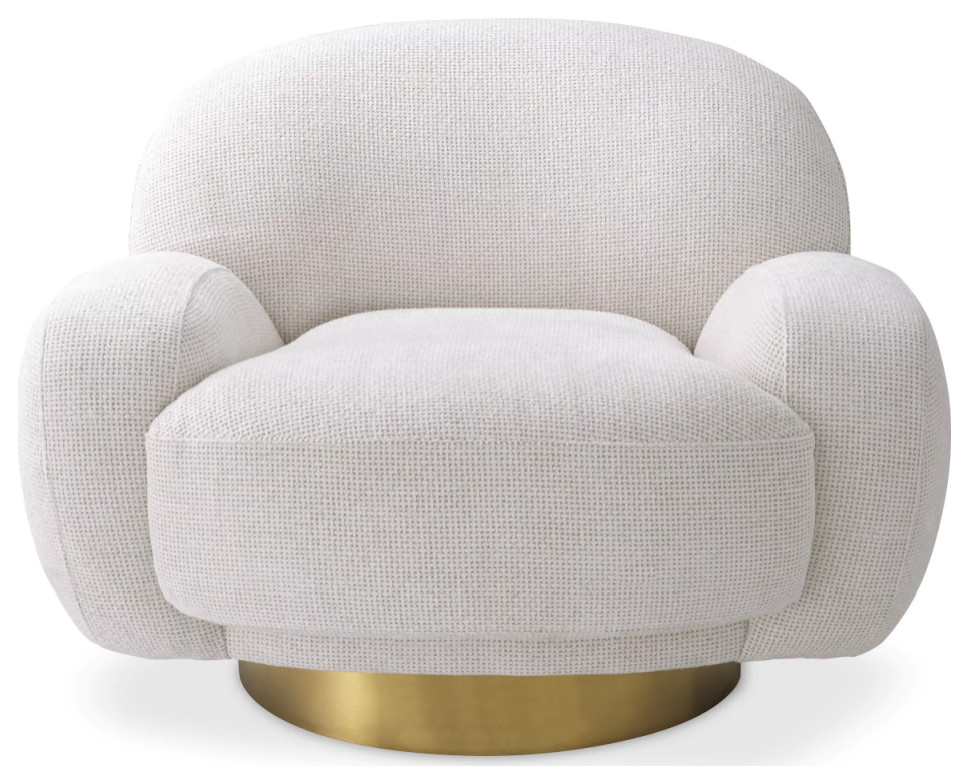 Off-White Upholstered Swivel Chair | Eichholtz Udine - Contemporary - Armchairs And Accent ...