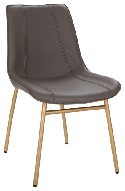 May Side Chair, Petal Paloma Leather, Silver Powder Coat