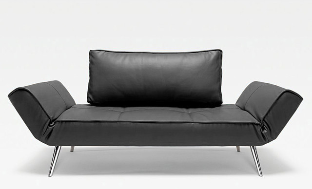 Innovation USA | Zeal Deluxe Black Leather Daybed | Chrome Legs -$825.25 -  Modern - New York - by Modern Sofa Beds | Houzz