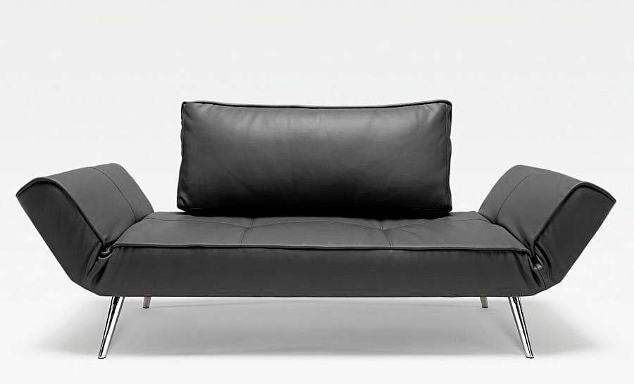 Zeal Deluxe Black Leather Daybed, Modern Leather Daybed Sofa