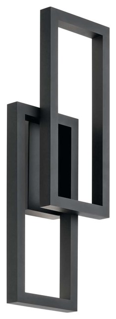 Kichler 49803 Rettangolo Outdoor Wall Light Contemporary Kichler 49803bktled Rettangolo Outdoor Wall Light Textured Black
