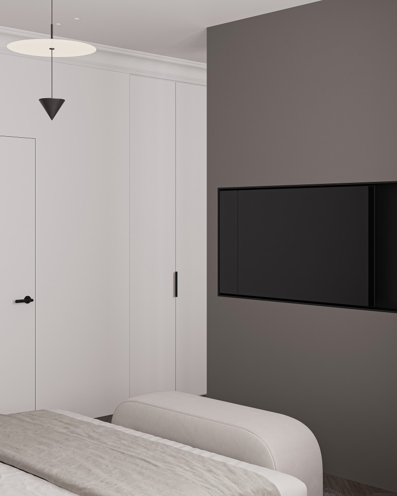 Стильная спальня в нежных оттенках