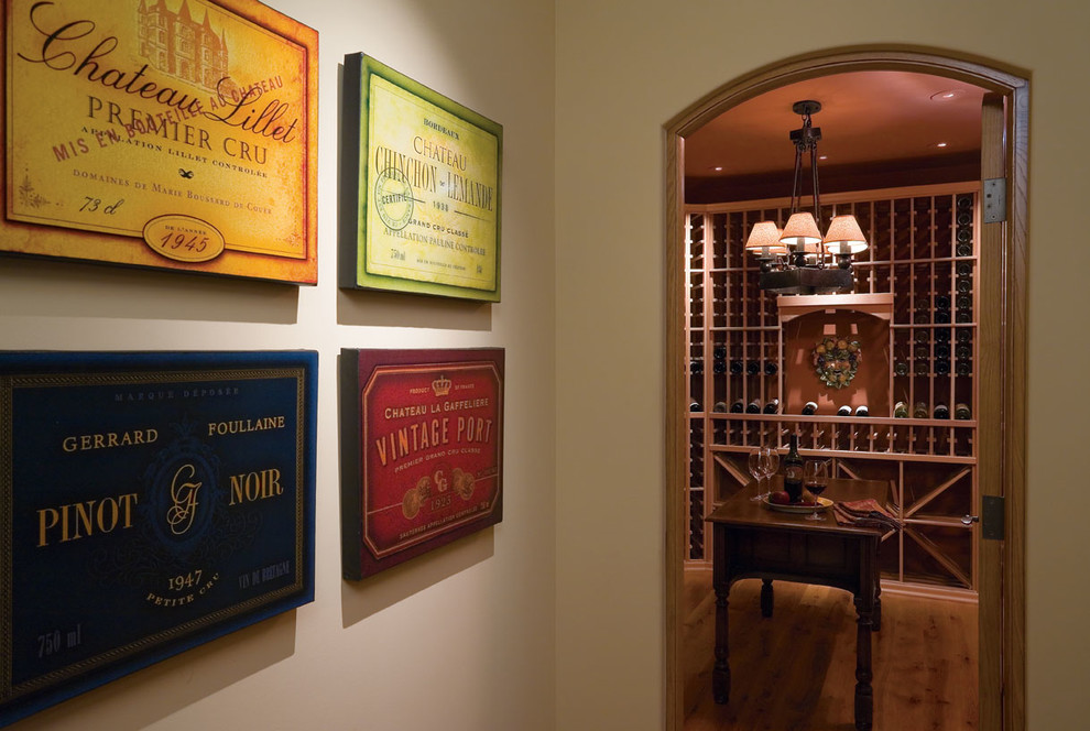 This is an example of a country wine cellar in Minneapolis.