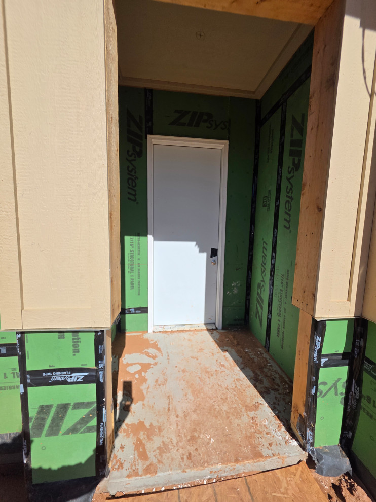 The front door of the home