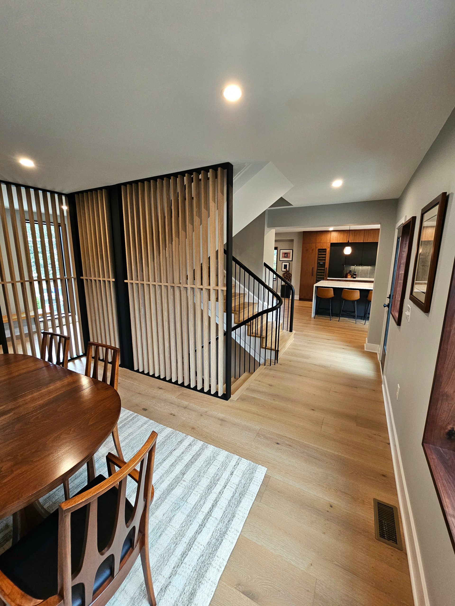 115_Stunning Continuous Rail System on 3 Story Floating Stairs; Arlington, VA 22