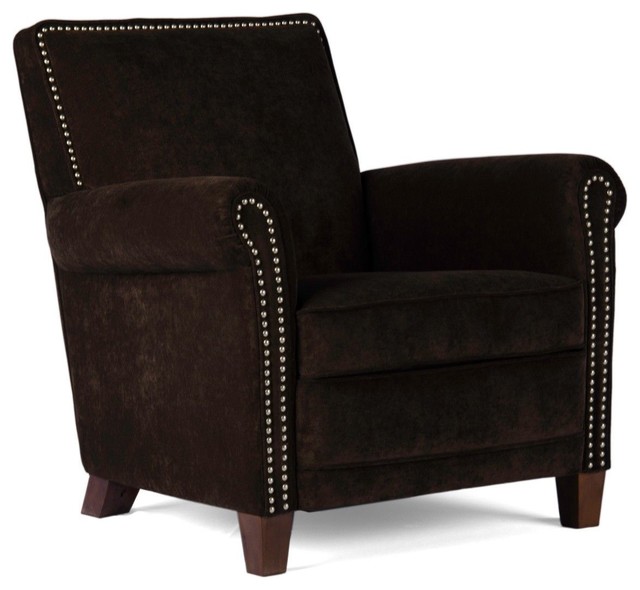 High End, Accent Chair, Dark Brown Transitional Armchairs And