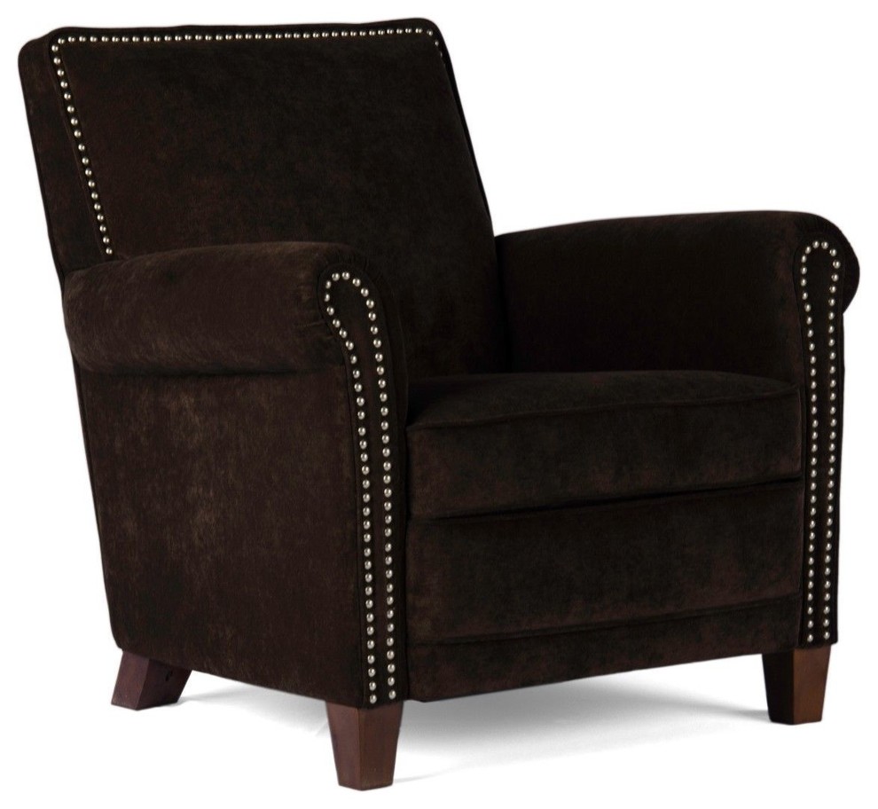 High End, Accent Chair, Dark Brown Transitional Armchairs And