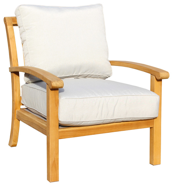 Courtyard Casual Natural Teak Heritage Outdoor Teak Lounge Chair