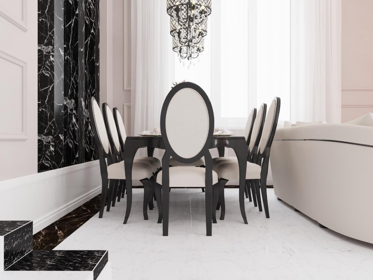 Загородный дом (кухня,гостиная) в стиле арт деко