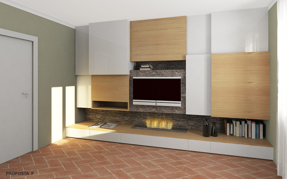 Progettazione soggiorno / mobile ed illuminazione