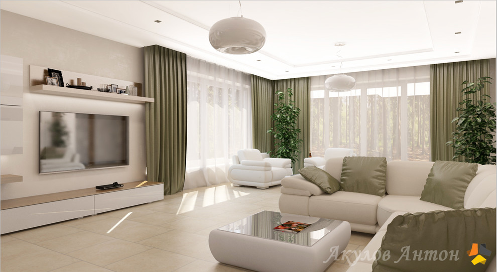 Дизайн-проект интерьера коттеджа в с.Малая Валяевка. 195 кв.м.