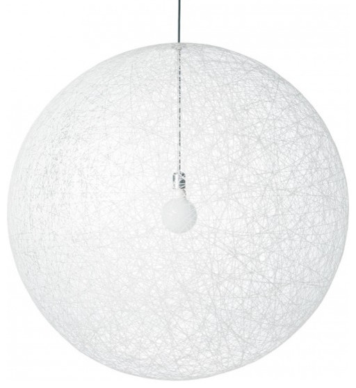 Modernist Stringy Pendant Lamp White Medium