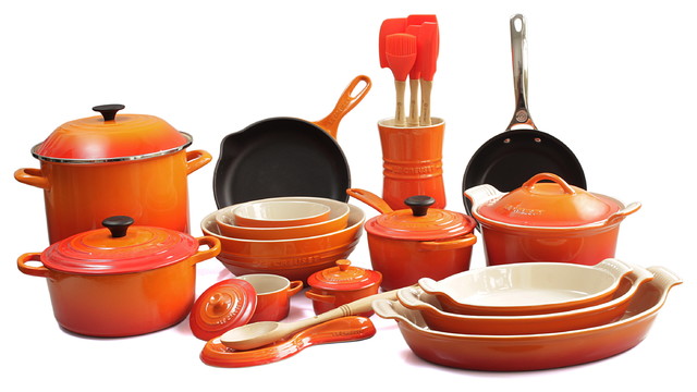Le Creuset Flame 26 Piece Complete Kitchen Cook and Bakeware Set