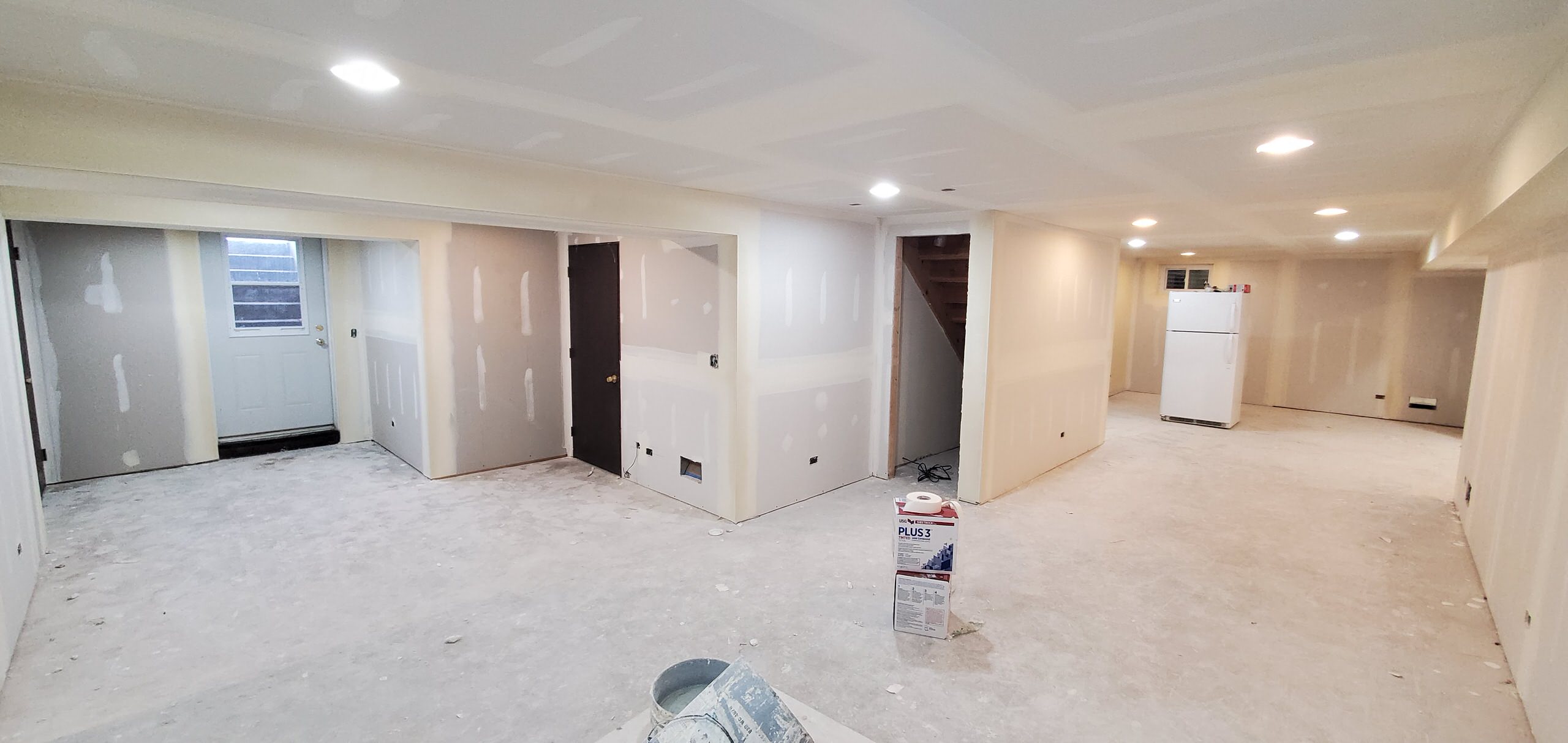 Remodeled finished basement in progress Antioch, IL
