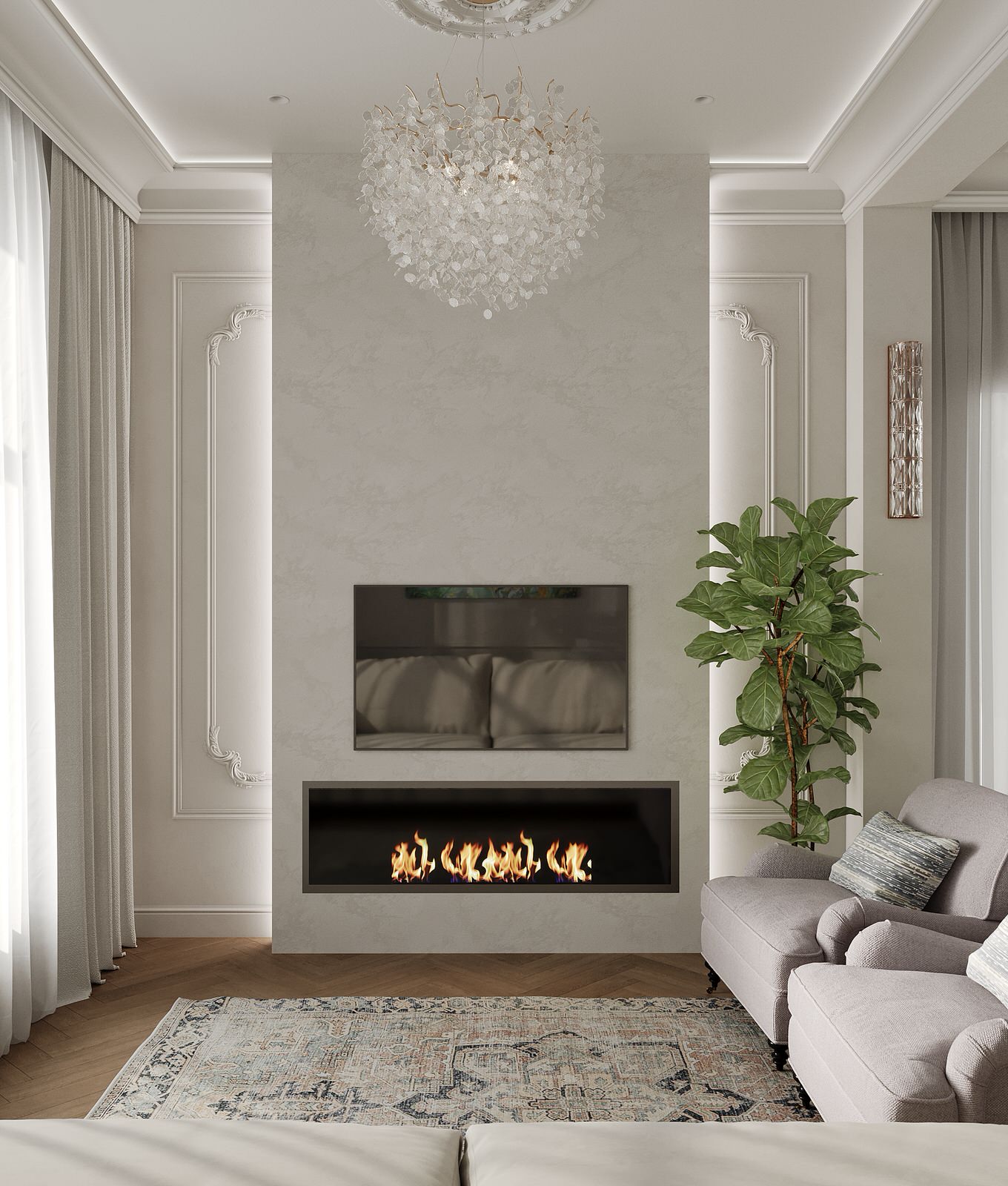 Дизайн-проект кухни-гостиной в частном доме