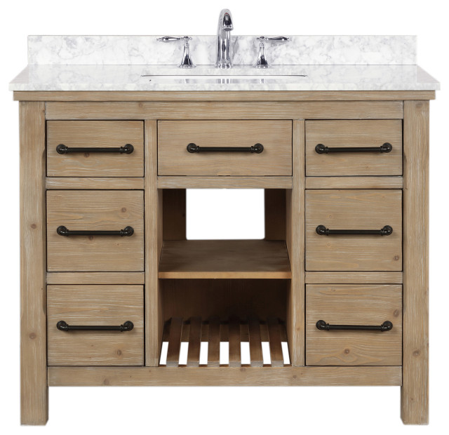 Lauren 42 Bathroom Vanity Weathered Fir Finish Farmhouse Bathroom Vanities And Sink Consoles By Ari Kitchen Bath Houzz