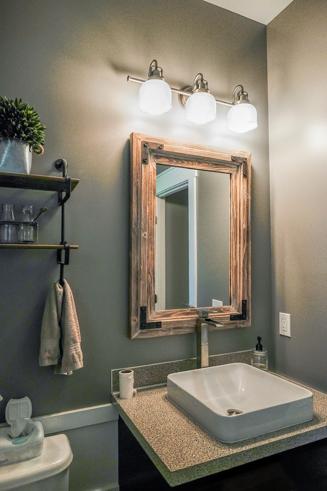 Photo of a transitional powder room in Grand Rapids.