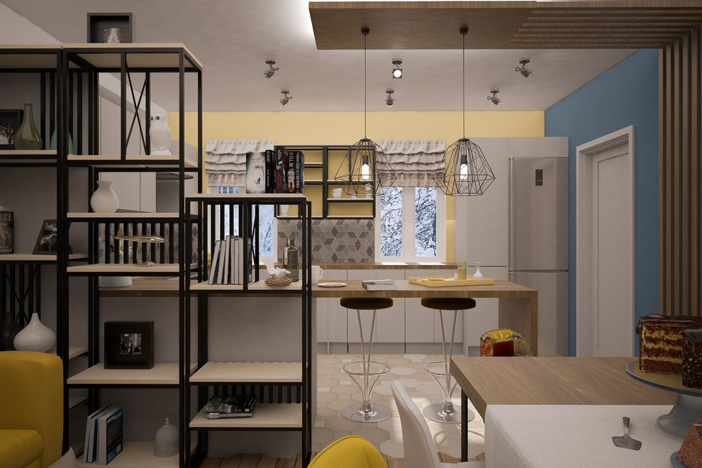 Кухня-столовая для молодой семьис одним ребенком