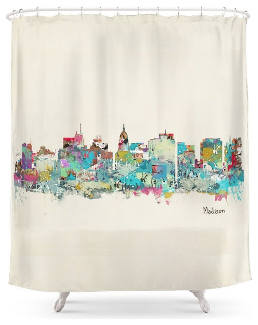Madison Wisconsin Skyline Shower Curtain Contemporary Shower