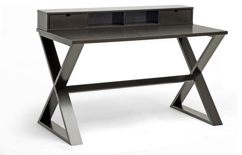 Baxton Studio Fargo Dark Brown Modern Desk Transitional Desks And