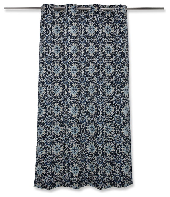 Pillow Perfect Outdoor Indoor Woodblock Prism Blue 94 Inch Drapery