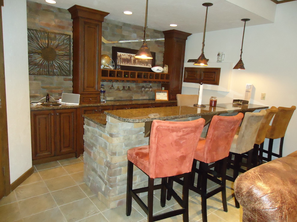 One Level and Two Level Counter Tops Traditional Home Bar Other by Formica's Kitchens