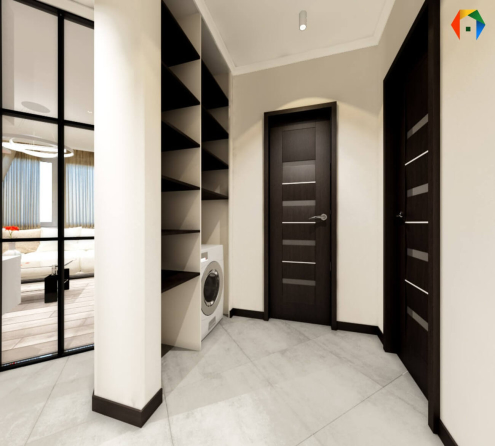 Сколковская. Дизайн-проект 3-комнатной квартиры, с коллажами и визуализацией в О