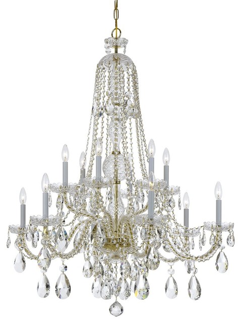 Crystorama 12 Light Clear Crystal Chrome Chandelier Polished