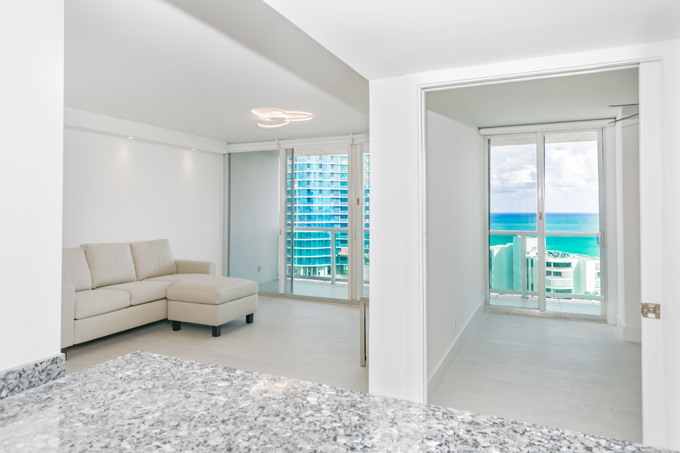 Blue accents on a beach condo