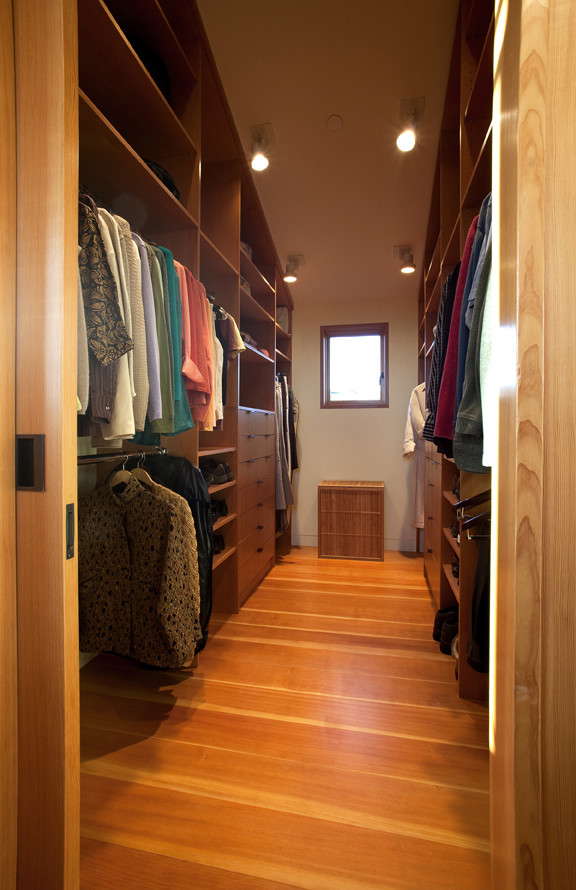 This is an example of a contemporary storage and wardrobe in San Francisco.