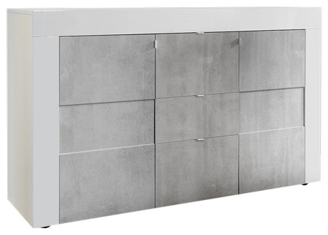 Easy 2-Door II and 3-Drawer High Gloss Sideboard, 138 cm