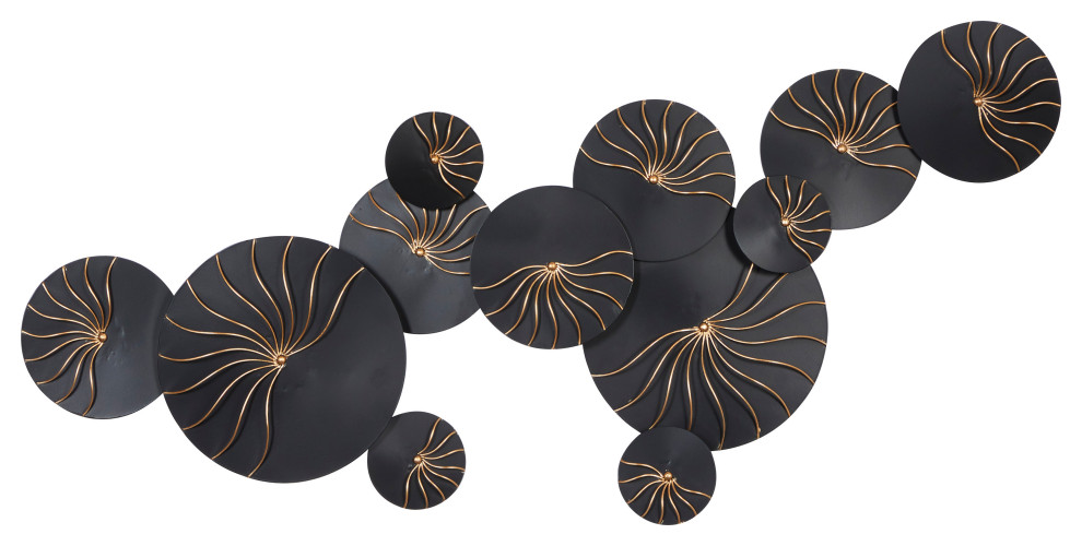 Contemporary Black Metal Wall Decor 46358 Contemporary Metal Wall