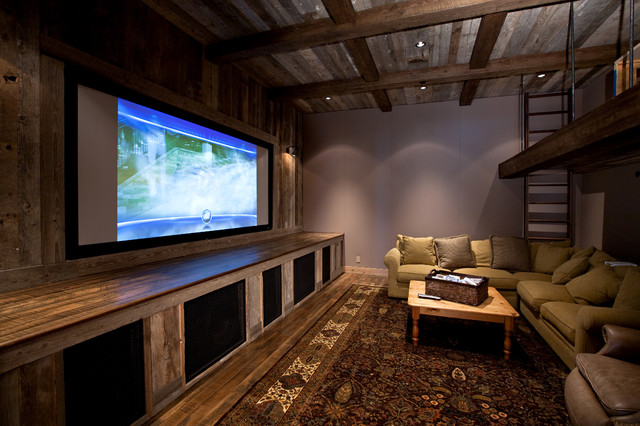 Lake Tahoe Dream Home - Rustic - Home Theater - San  