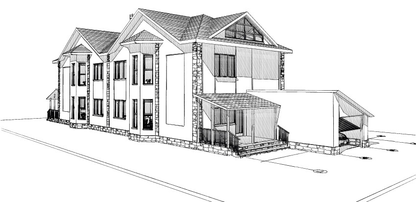 Проект жилого дома на 2 семьи, 2011г.