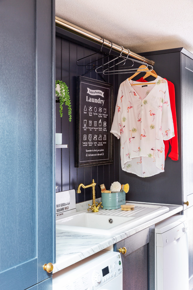 Design ideas for an eclectic laundry room in Gloucestershire.
