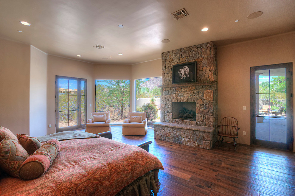 Photo of a modern bedroom in Phoenix.