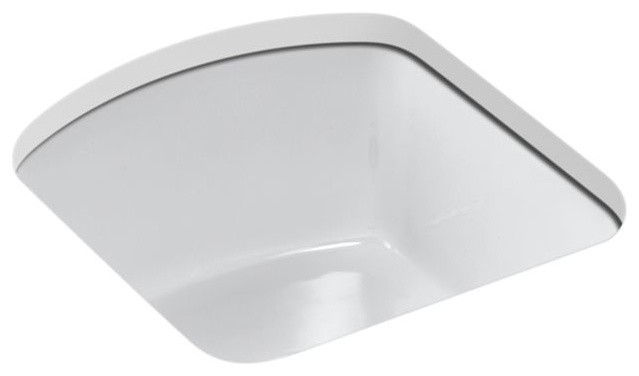 Kohler Napa Under-Mount Bar Sink with No Faucet Holes, White