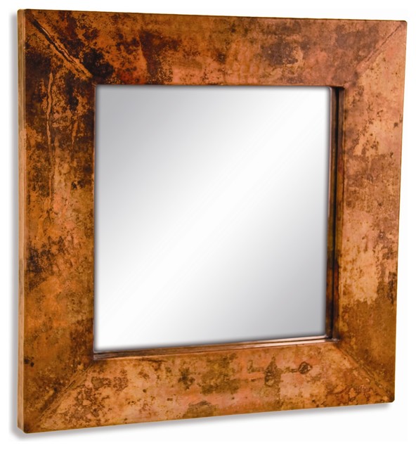 Small Square Copper Mirror Wall Mirrors By Timeless Wrought Iron Houzz - Copper Wall Mirror Rectangle