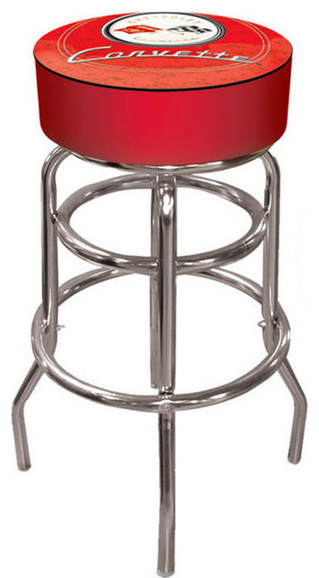 Corvette C1 Padded Bar Stool Red Made, Metal Bar Stools Made In Usa